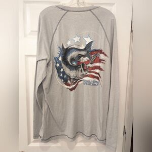 NWT World Wide Sportsman American Graphic Long-Sleeve T-Shirt   Fish UPF 40 XL